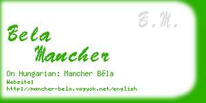 bela mancher business card