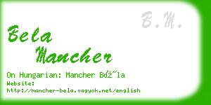 bela mancher business card